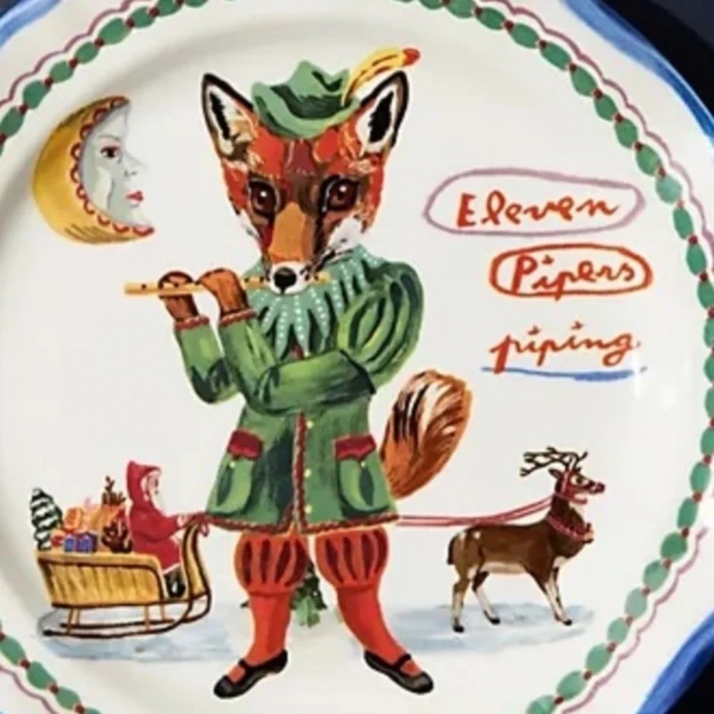 Anthropologie Nathalie Lete Christmas Side Plate